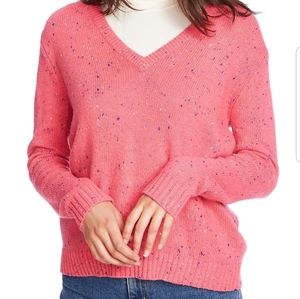 Court and Rowe Nep Flecked V-Neck Sweater L NWOT